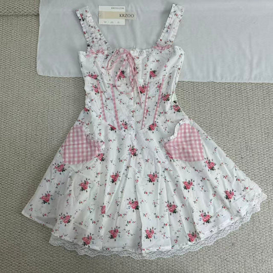 Floral print halter-neck mini dress
