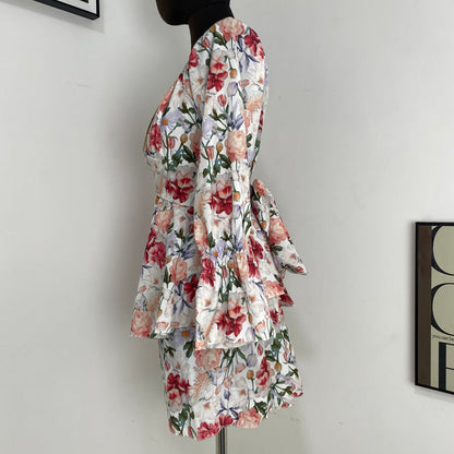 Floral Print Square-Neck Dress