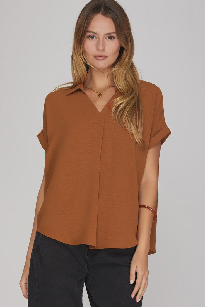 For A While Top in Toffee Brown