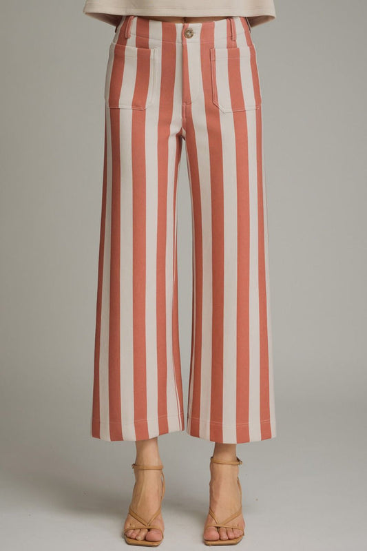 For Good Reason Rust Stripe Pant