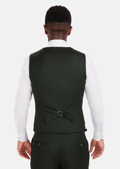 Forest Green Flannel Vest - SARTORO