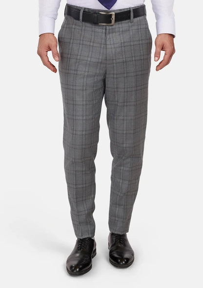 Fossil Grey Checked Pants - SARTORO