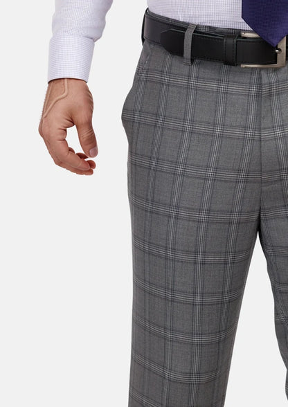 Fossil Grey Checked Pants - SARTORO