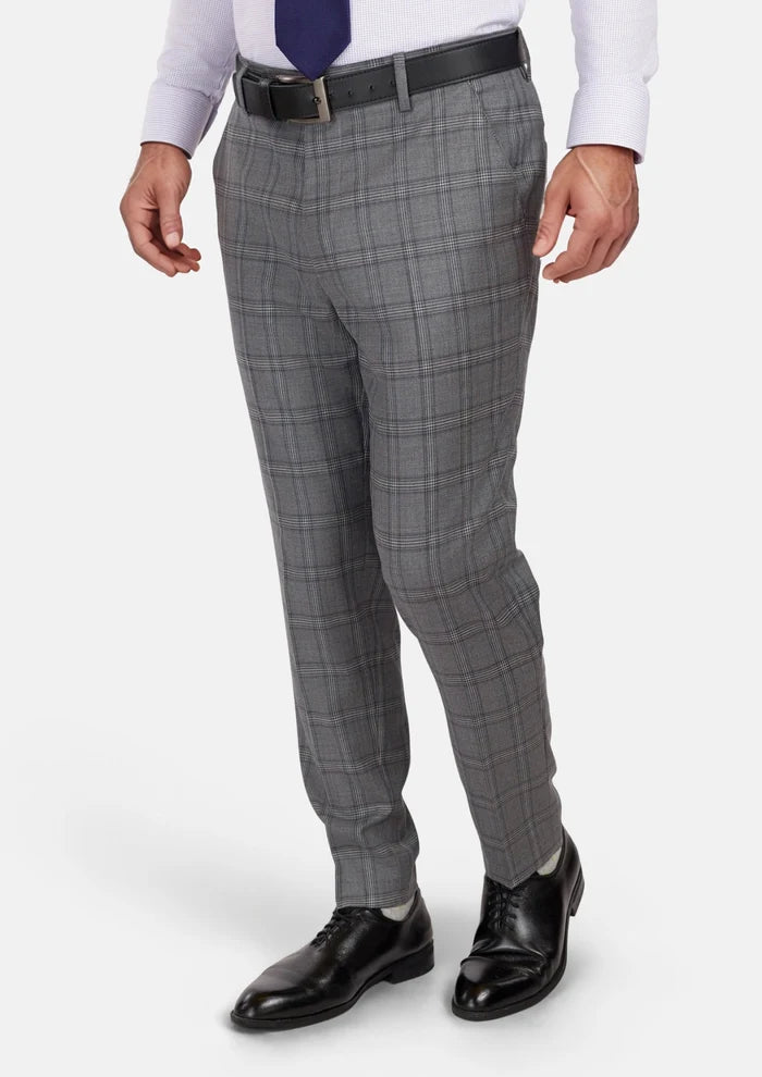 Fossil Grey Checked Pants - SARTORO