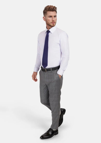 Fossil Grey Checked Pants - SARTORO