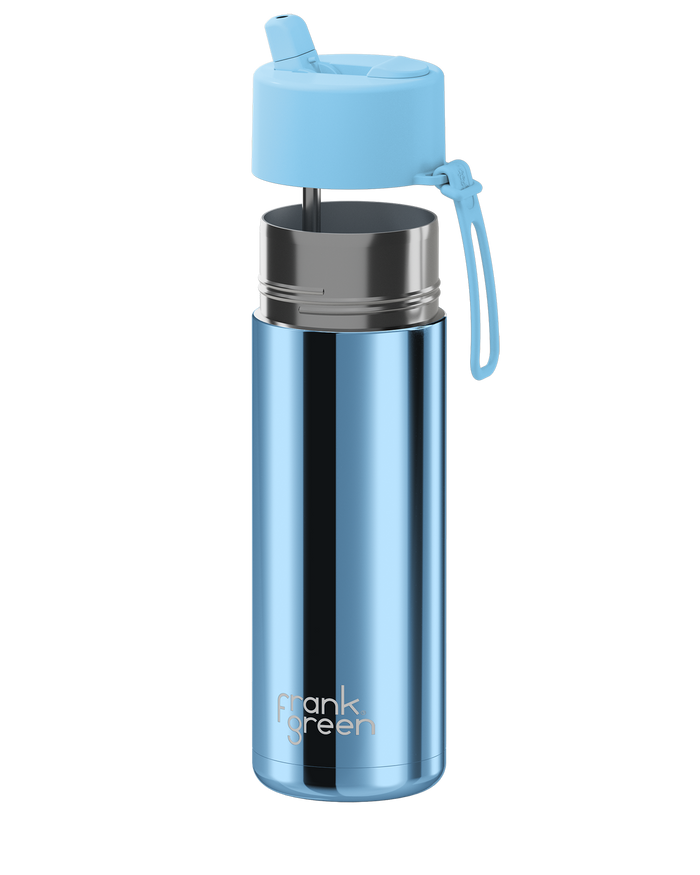Frank Green Reusable Ceramic Bottle Chrome 595ml (Sky Blue)