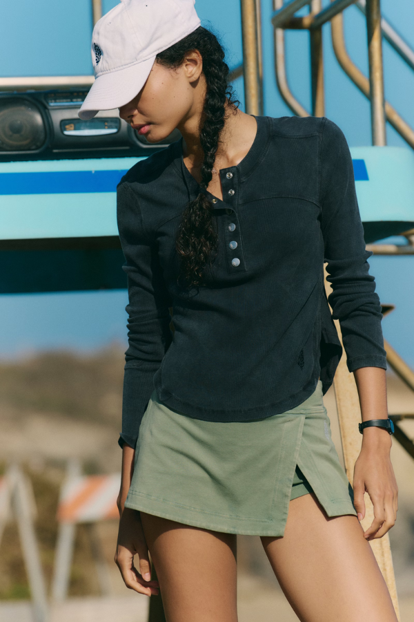 Free People Movement Cool Down Crew in Solid Black