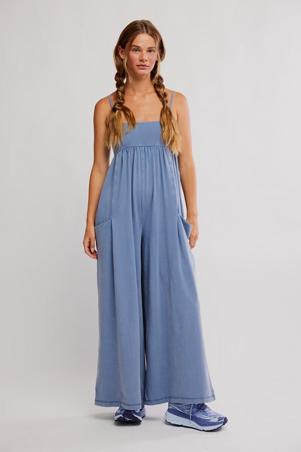 Free People Movement Hot Shot Strappy Onesie in Blue Ash
