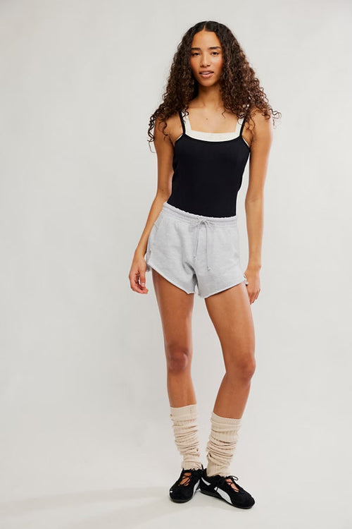 Free People Movement Knockout Short in White Heather Grey
