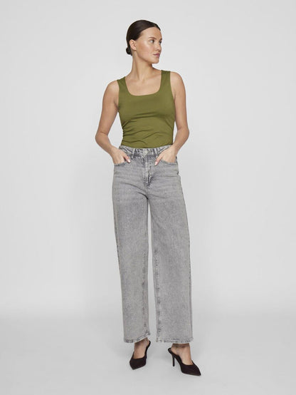 Freya Wide Leg Jeans (Light Grey Denim)