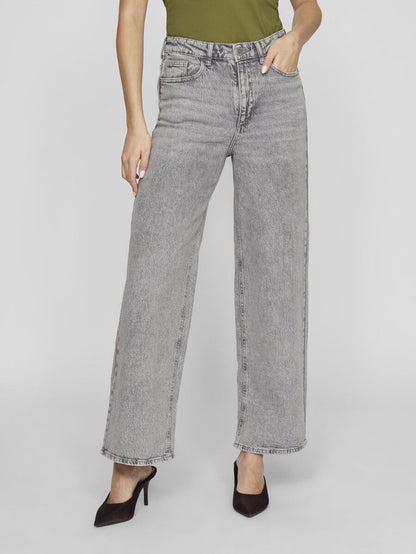 Freya Wide Leg Jeans (Light Grey Denim)