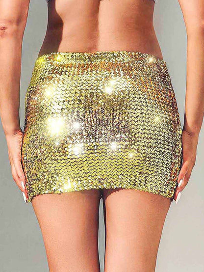 Gold Glitter Mini Pencil Skirt