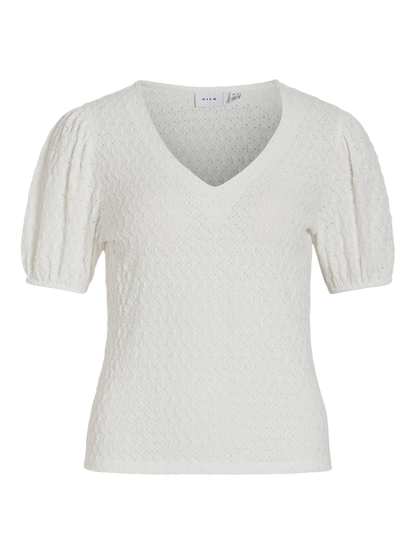 Greta V-Neck Top (Cloud Dancer)