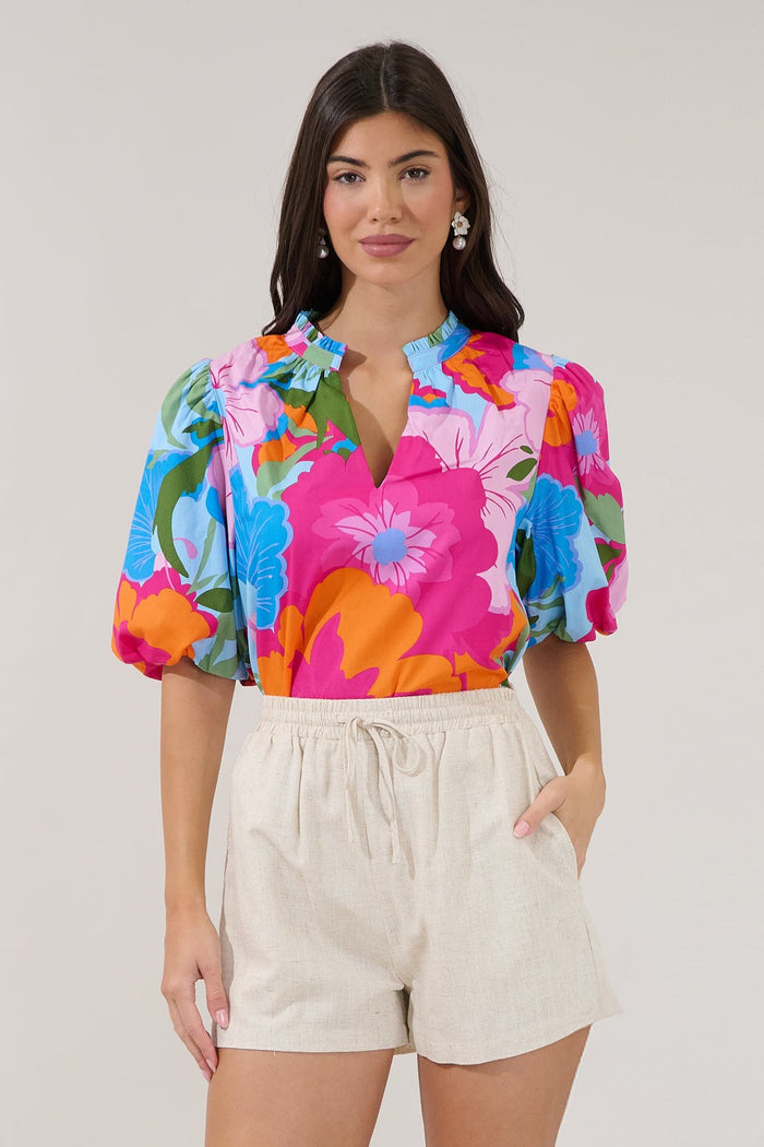 Gretna Ruffle Blouse in Zaira Floral