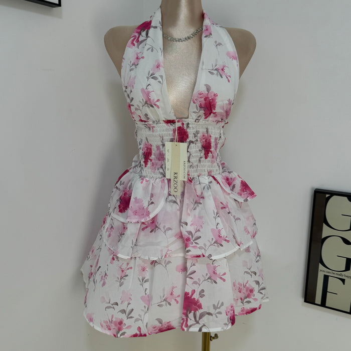 Halter-neck Floral Dress