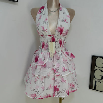 Halter-neck Floral Dress