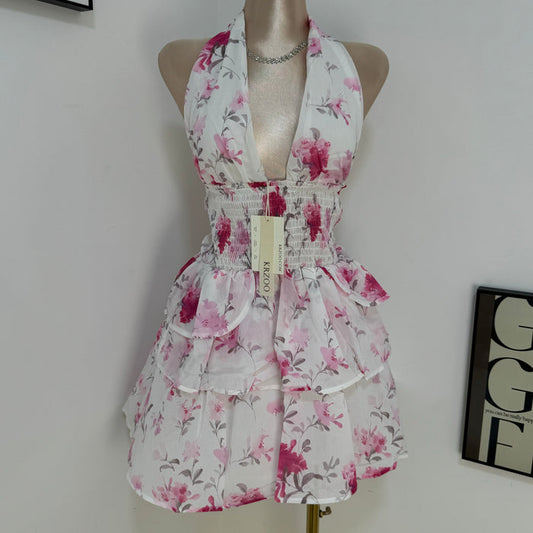 Halter-neck Floral Dress