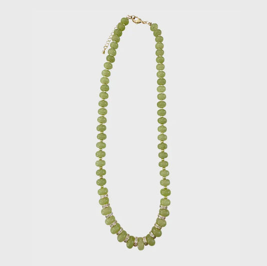 Harlow Beaded Necklace in Green