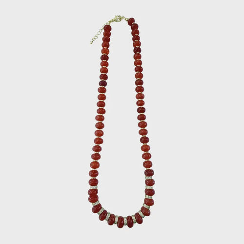 Harlow Beaded Necklace in Red