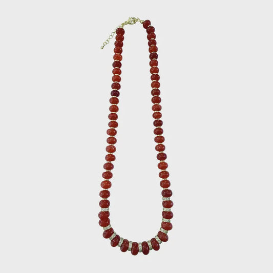 Harlow Beaded Necklace in Red