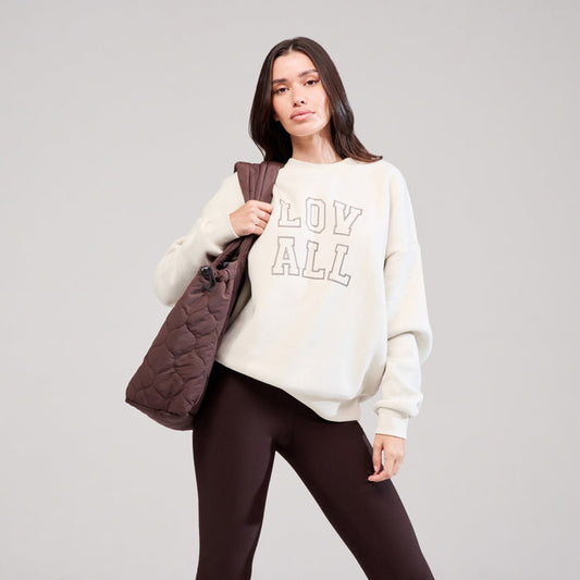 Heavyweight Oversized Sweatshirt Varsity - Ecru