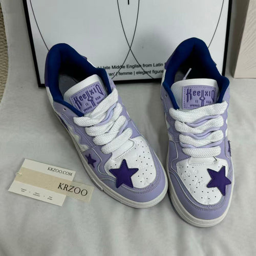 Heightening board shoes with star color contrast