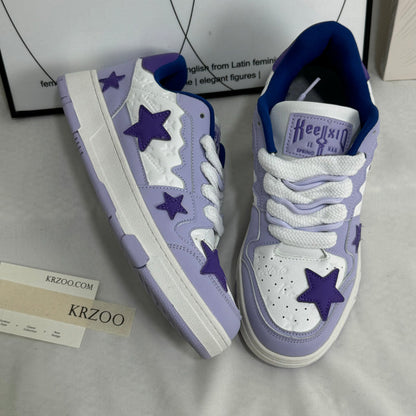 Heightening board shoes with star color contrast