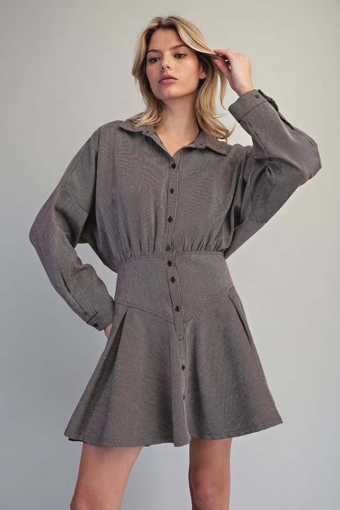 Hold It Together Brown Mini Dress