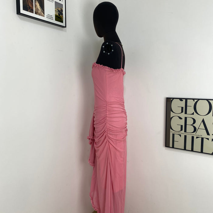 Hollowed-Out Mesh Lace Dress