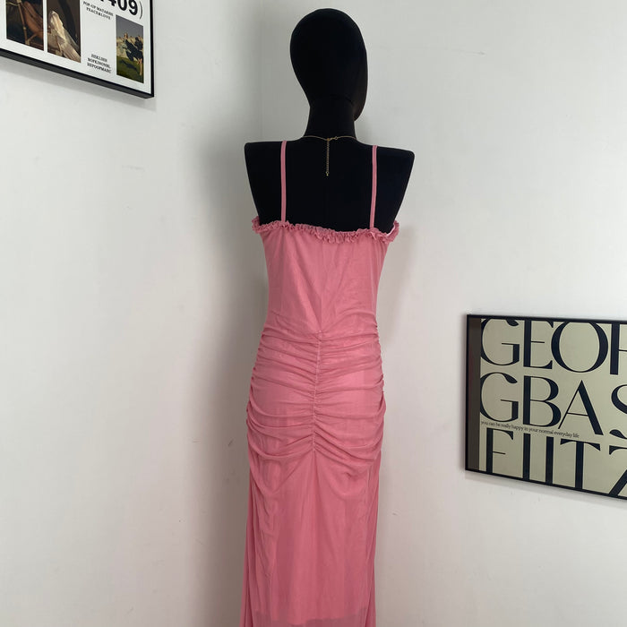 Hollowed-Out Mesh Lace Dress