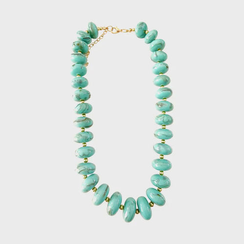 Holly Chunky Beaded Necklace in Turquoise