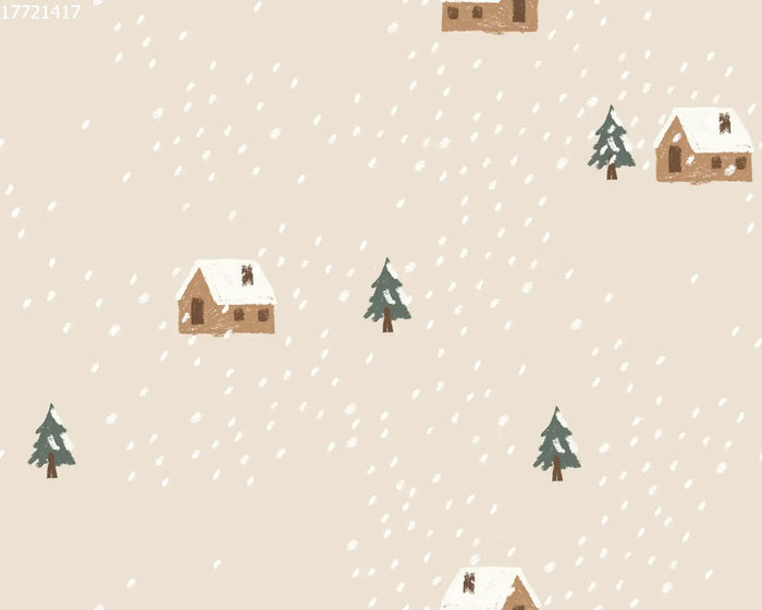 House in the Snow Dot Beige - Family Fabrics B.V.