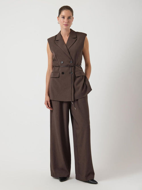 Imma Waistcoat (Chocolate Brown/Metallic)