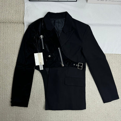 Irregular-shaped suit jacket top