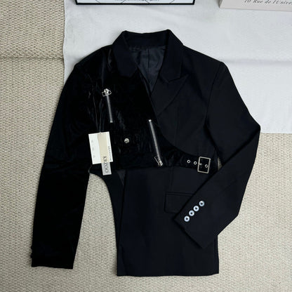 Irregular-shaped suit jacket top