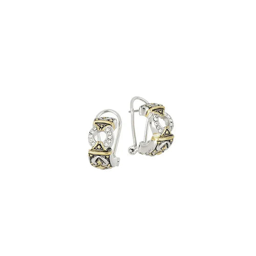 John Medeiros Antiqua Collection - Pavé Circle Post Clip Earrings