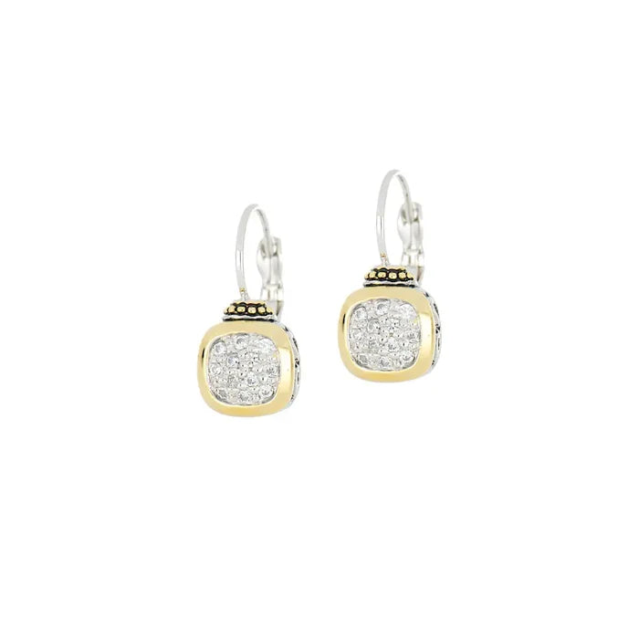 John Medeiros Nouveau Collection - Cushion Pavé French Wire Earrings