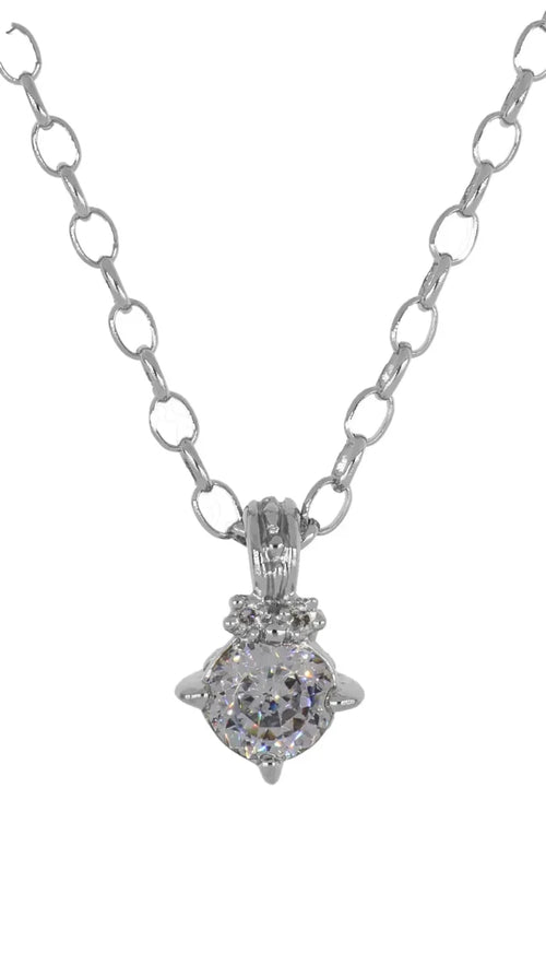 John Medeiros Silver Diamante - CZ 2 Carat 120 Facet, Necklace
