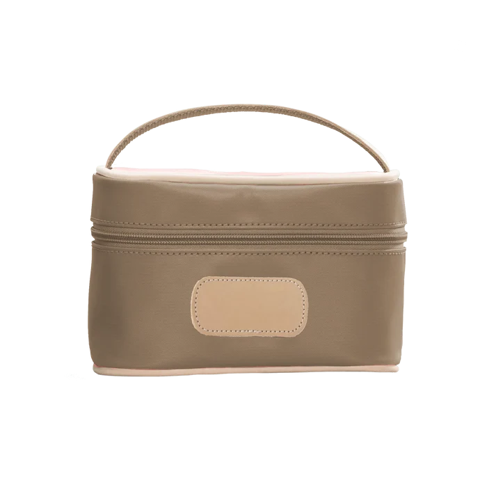 Jon Hart Mini Makeup Case in Saddle Coated Canvas
