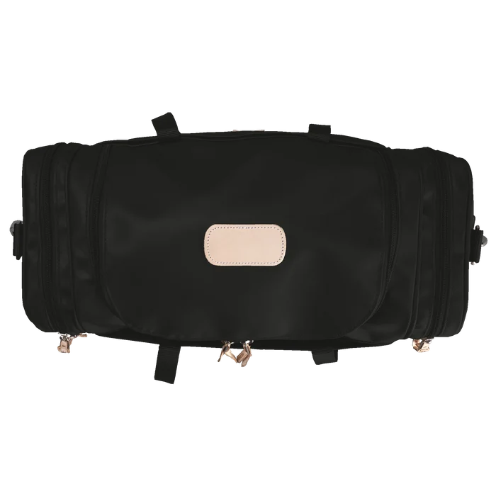 Jon Hart Small Square Duffel in Black Coated Canvas