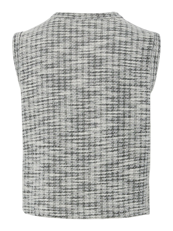 June Sleeveless Top (Cloud Dancer/Black)