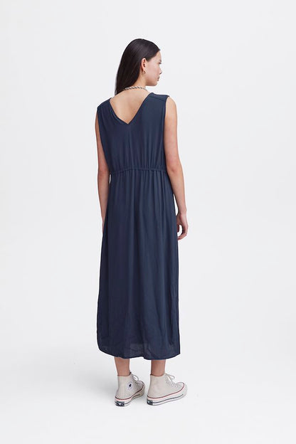 Kech Sleeveless Midi Dress (Navy)