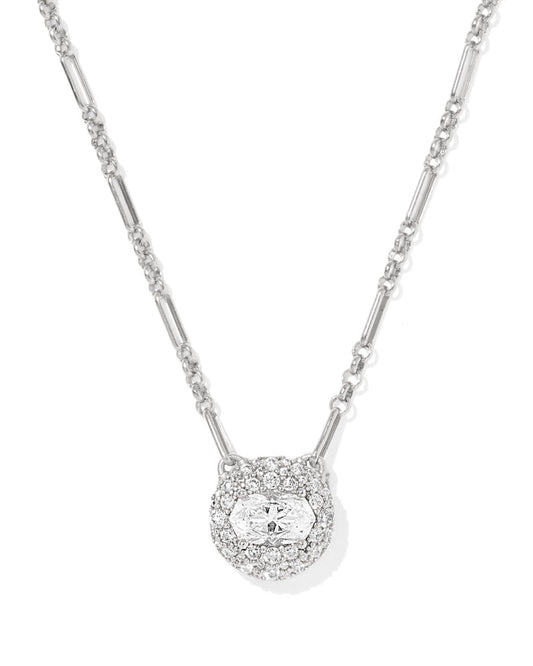 Kendra Scott Bella Short Pendant Necklace in Silver Crystal