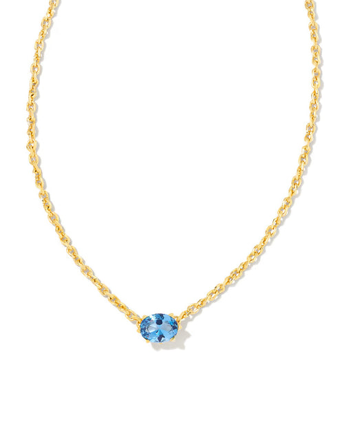 Kendra Scott Cailin Gold Pendant Necklace in Blue Violet Crystal