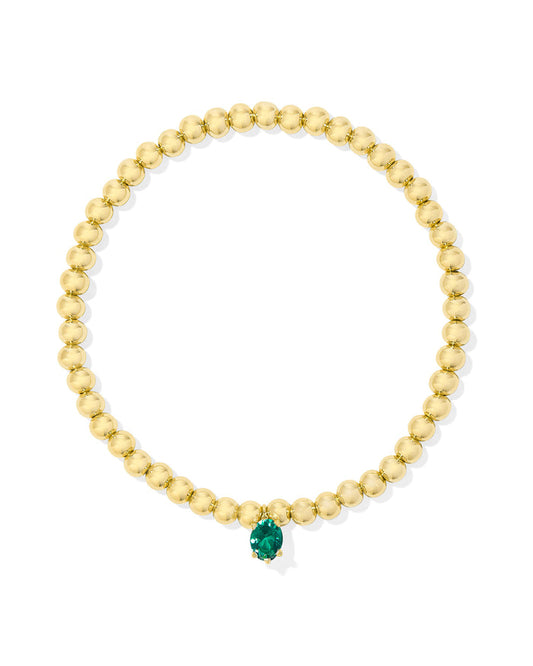 Kendra Scott CAILIN STRETCH BRACELET in GOLD GREEN CRYSTAL
