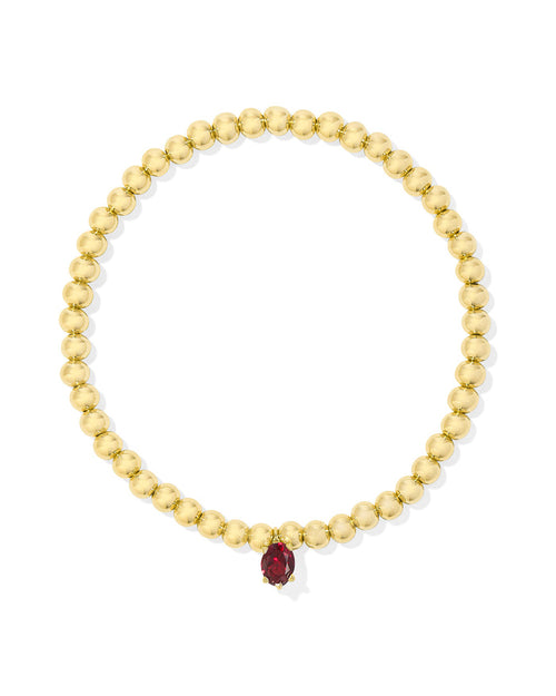 Kendra Scott CAILIN STRETCH BRACELET in GOLD RED CRYSTAL