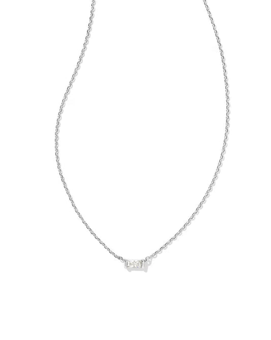 Kendra Scott Juliette Silver Pendant Necklace in White CZ