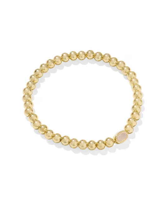 Kendra Scott Mini Elaina Gold Stretch Bracelet in Iridescent Drusy