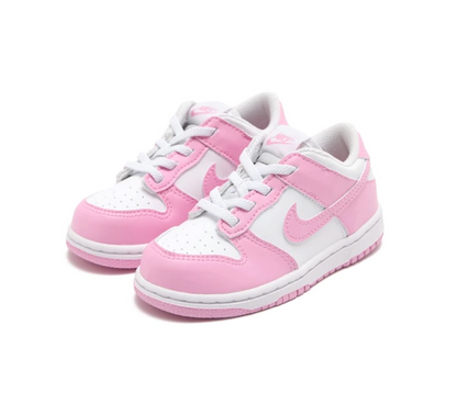 Kids Nike Dunk Low (White/Soft Pink)