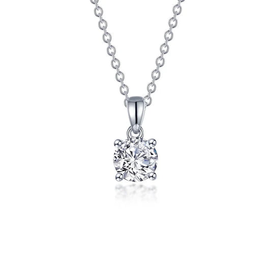 Lafonn 1.5 CTW 4-Prong Solitaire Necklace in Silver